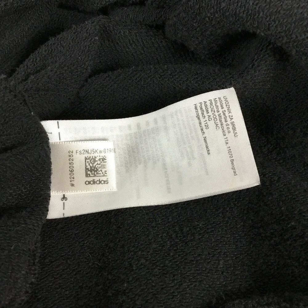 Adidas Mens Crewneck Sweatshirt Black Blue Logo Pullover Large FS2NJ5K - Picture 8 of 8